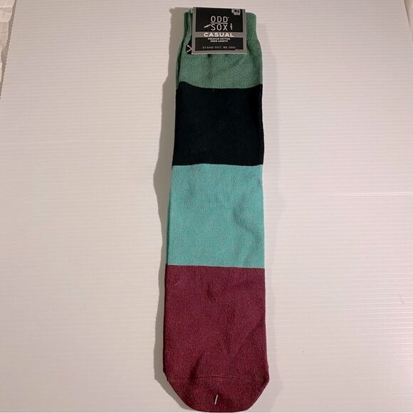 Odd Sox striped multi color block crew dress mens Socks 8-12 New - Picture 2 of 6